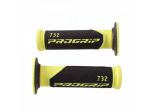Manopole foro passante per moto nero gialle  Progrip 732