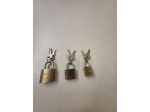 Lucchetti 3 pz in stock, 3 misure diverse, di marca, tutti in ottone