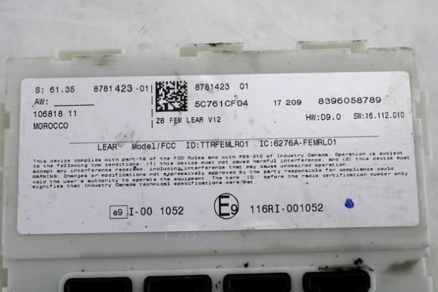 8470176 KIT ACCENSIONE AVVIAMENTO BMW SERIE 4 GRAN COUPE 420D F36 2.0 D 140KW AUT 5P (2018) RICAMBIO USATO CON CENTRALINA INIEZIONE MOTORE, BLOCCHETTO - Foto 6