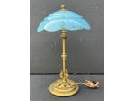 Lampada da Tavolo Con Vetro Blu Marmorizzato