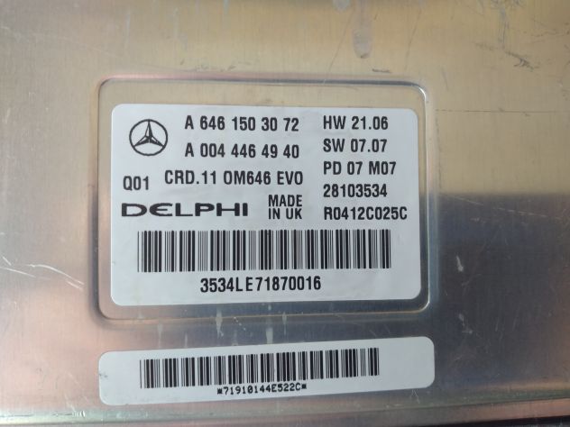 Centralina Motore Delphi 28103534 A 646 150 30 72 004 446 49 40 CRD.11 OM646 EV - Foto 2