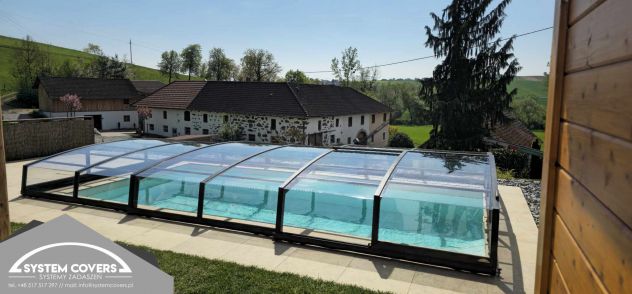 Tettoie e Coperture per Piscine, Copertura telescopica per Piscina 3,7x6,4x0,8 - Foto 4