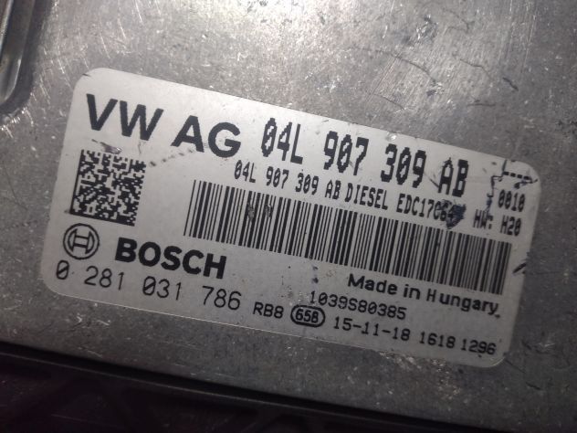 ECU AUDI Q3 2.0 BOSCH 0281031786 04L907309AB 2014/11-2018/12 Centralina Audi 04 - Foto 7