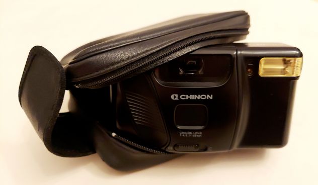 Macchina fotografica 35mm.Chinon Auto GL-S con custodia in similpelle come nu