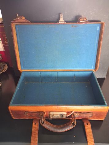 Ex Valigetta Porta cartucce in cuoio rigido vintage ,interno senza scomparti i - Foto 4