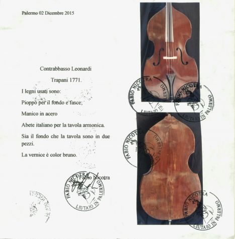 VENDO CONTRABBASSO SICILIANO TRAPANESE DI LIUTERIA DEL 1771 - Foto 8