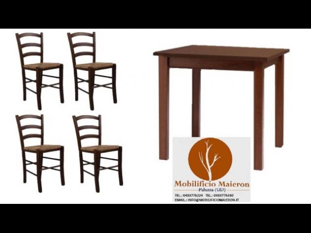 Set Tavoli E Sedie Udine Cod 100 In Legno Per Arredo Ristorante Bar Pizzeria Pub