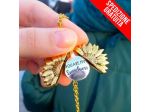 COLLANA DEDICA CIONDOLO GIRASOLE SUNSHINE INSCRIPTION SUNFLOWER PENDANT NECKLACE