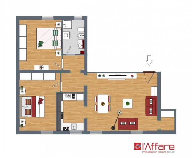 Appartamento in vendita a Ponsacco 92 mq Rif: 1419745 - Foto 5