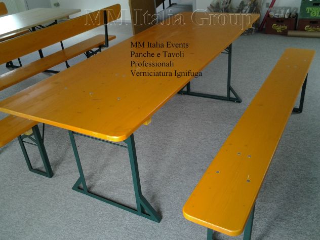 10 Set Panche e Tavoli Pieghevoli per Sagre, Noleggio Professionali 220 x 67 - Foto 4