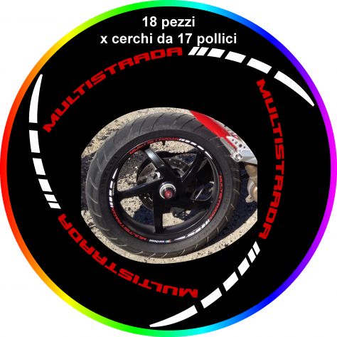 Adesivi cerchi per moto DUCATI MULTISTRADA 6 pezzi omaggio