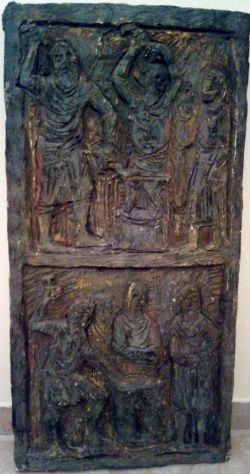 Pannello in gesso verde 1965.