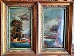 Coppia miniature  con cornice Torri 14x22