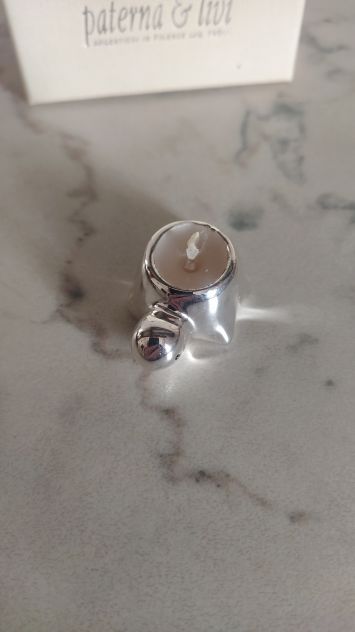 Tartaruga in argento con candela - Foto 3