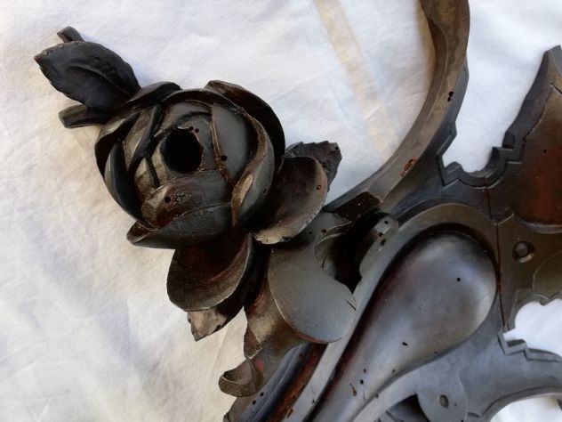Antica consolle con specchiera Luigi Filippo in legno noce e marmo - Foto 8