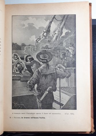 UN DRAMMA  SULL'OCEANO PACIFICO, E. SALGARI, BEMPORAD 1921. - Foto 4