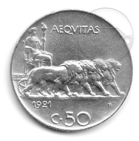ITALIA 1921 Moneta 50 centesimi SPL