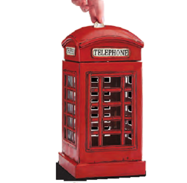 Salvadanaio IN METALLO cabina telefonica british