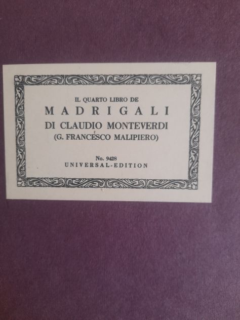 MONTEVERDI - Madrigali a 5 voci - Foto 5