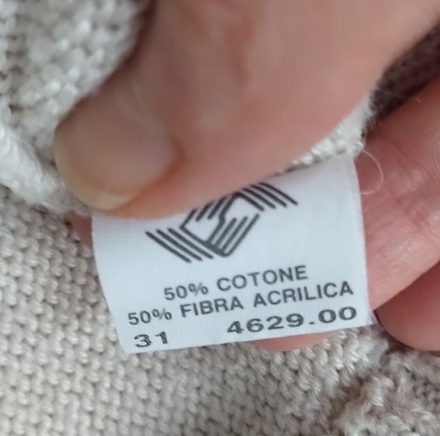 CARDIGAN DA UOMO IN COTONE PANNA - Foto 9