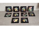 10 piastrelle decorative in ceramica con rilievi