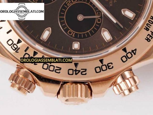 Rolex Replica DAYTONA 116505 QUADRANTE CIOCCOLATO BEST EDITION 1:1 SU BRACCIALE RG SA4130 - Foto 14