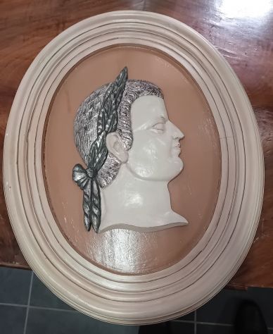 QUADRO SCULTURA IMPERATORE ANTICA ROMA LEGNO NOCE