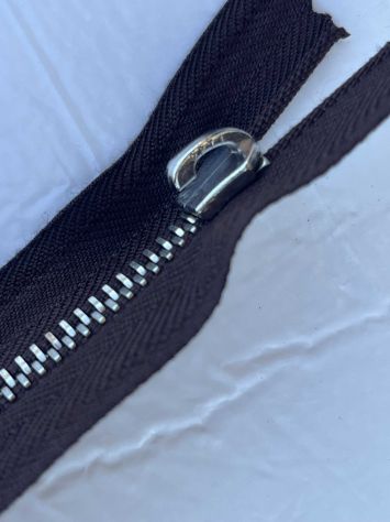 X74 Cerniere Lampo Zip metallo senza tiretto cm 20 Testa di Moro – Pz. 50 - Foto 2