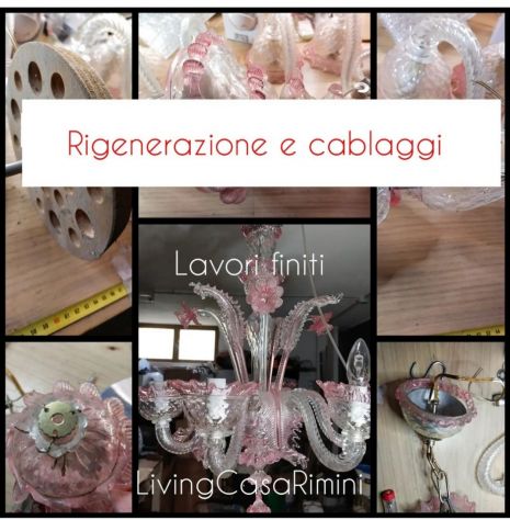 Restauro e modifiche x lampadario di vetro o cristalli per lampade e lampadari - Foto 7