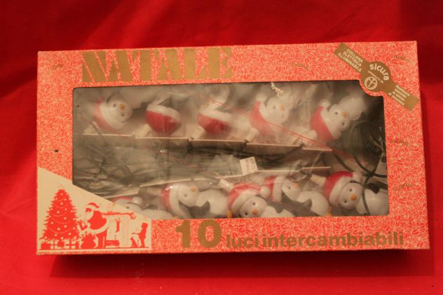 Set Luci Natalizie pisellini anni 80, IMQ soggetto pinguini, insca - Foto 5