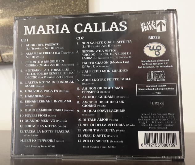 Maria Callas - Una Voca Poca Fa, Formato Audio 2 CD Album, DIGIPACK Uscita 2001. - Foto 5