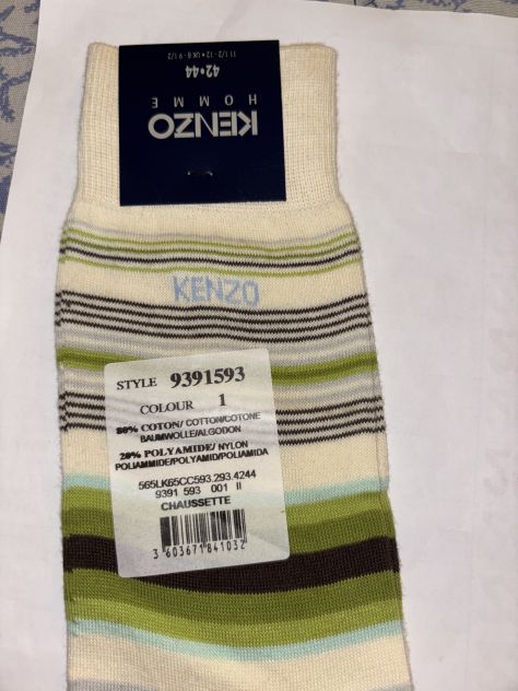 1 PAIO DI CALZE NUOVE DA UOMO FIRMATE ORIGINALI KENZO,MADE IN ITALY,N’42-44 - Foto 3