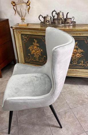 Poltrona Moderna NUOVA in velluto grigio Posso spedire - Foto 2