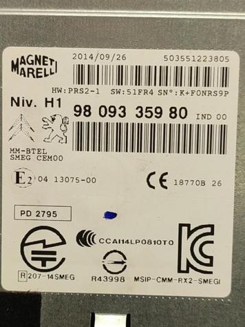 CENTRALINA RADIO NAVIGATORE CITROEN C4 Cactus 9809335980 9H06 (1418) - Foto 2