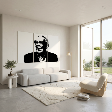 Quadro moderno Ray Charles dipinto a mano pop art