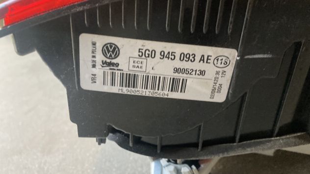 Fanali posteriori portellone Volkswagen Golf 7 del 2015 - Foto 3