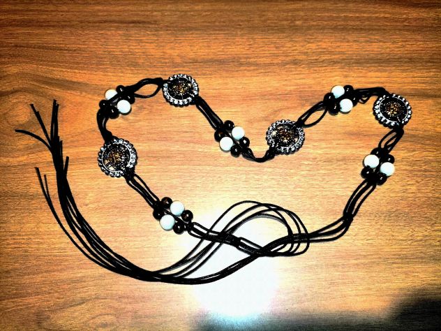 CINTURA GIOIELLO lacci neri con charms *NUOVA* - Foto 3