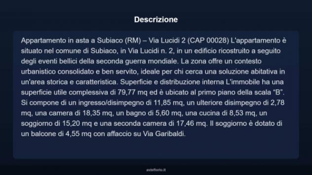 Immobile in asta di 79 m² in vendita a Subiaco - Foto 3