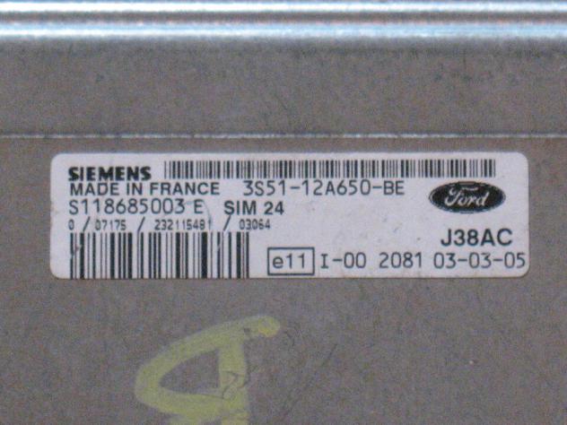 S118685003E ECU FORD KA S118685003E 3S51-12A650-BE J38AC SIM24 SIM 24 - Foto 2