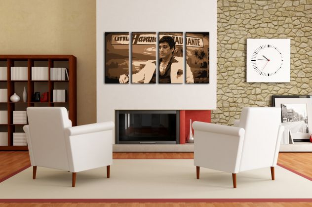Quadro Scarface dipinto a mano pop art