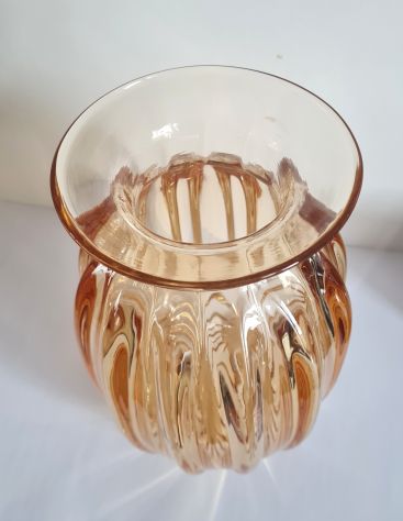 Vaso vetro soffiato a costolature vintage stile Murano - Foto 2