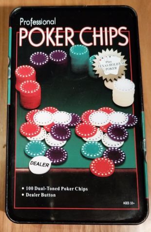 Set di poker in scatola di metallo cin 100 Chip. - Foto 2