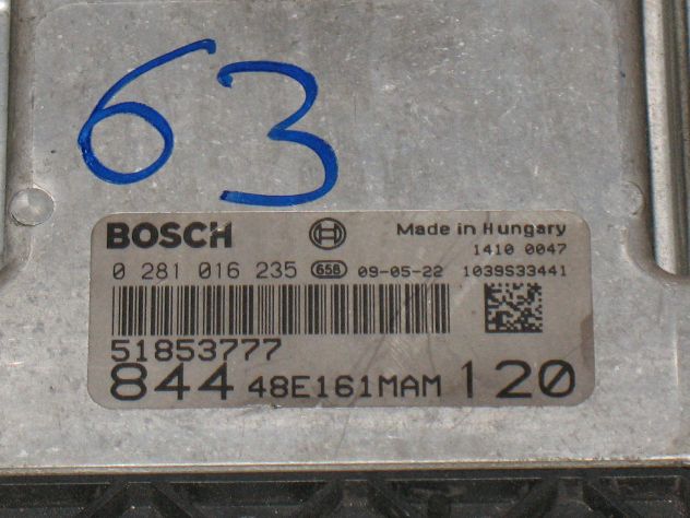 0281016235 ECU CENTRALINA LANCIA DELTA BOSCH 1.6 EDC16C39 0281016235 51853777 - Foto 2