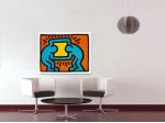 Quadro Pop Art dipinto a mano di Keith Haring.