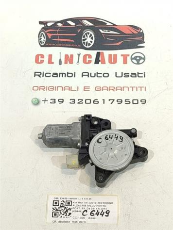 MOTORINO ALZAVETRO POSTERIORE SINISTRO KIA Rio 4° Serie 83450-1W000 D4FC (11)