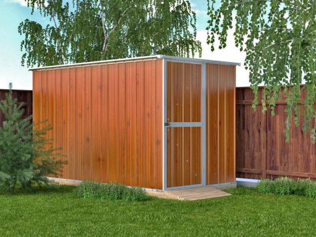 Box prefabbricato, casetta da giardino in lamiera zincata. Capanno deposito attrezzi in Acciaio Zincato 1.75 x 3.07 m x h1.82 m - 95 KG - 5,4 metri qu - Foto 3