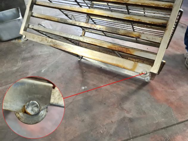 carrello inox da forno per teglie usato - Foto 3