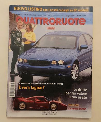 Rivista Quattroruote periodico mensile n. 548 Giugno 2001 Editoriale Domus