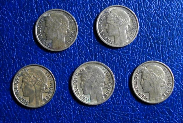 Lotto314- francia 50 centimes 5 monete anni diversi vedi foto e descrizione - Foto 2
