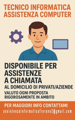 Informatico per assistenza computer a domicilio.